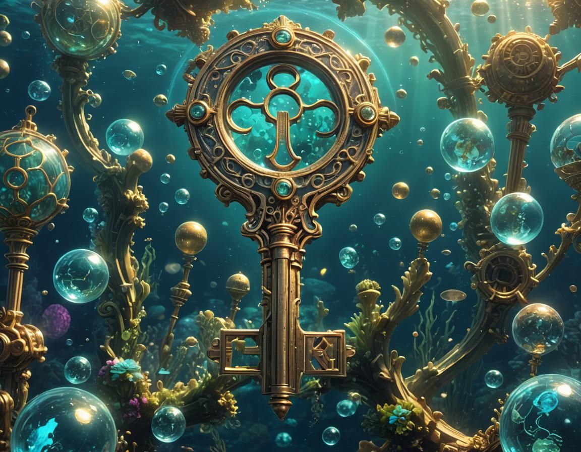 Underwater Holographic Key in Atlantis Style