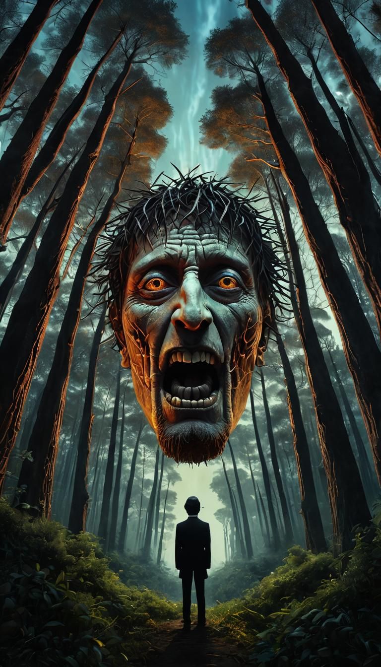 Ethereal Cryptid Landscape in Imperial Colors