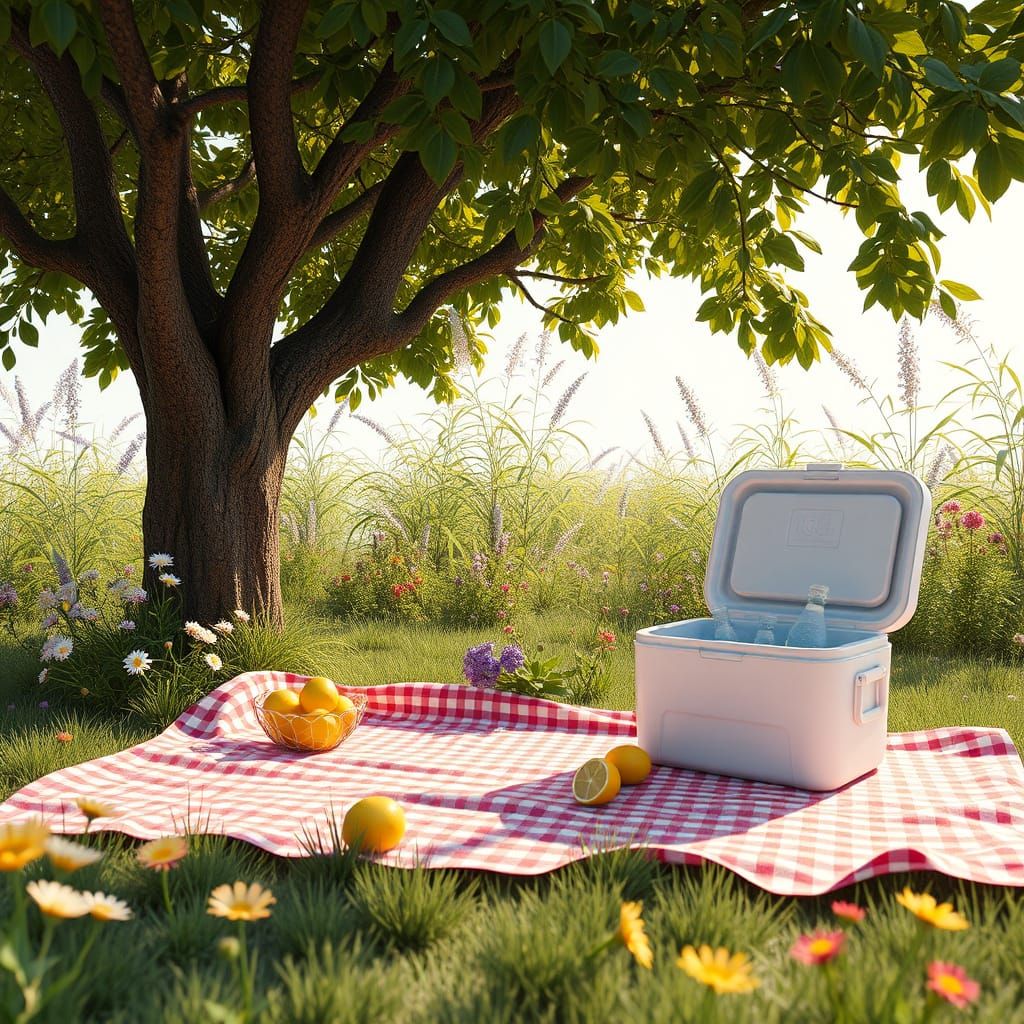 Summer Garden Picnic in Unreal Engine Style