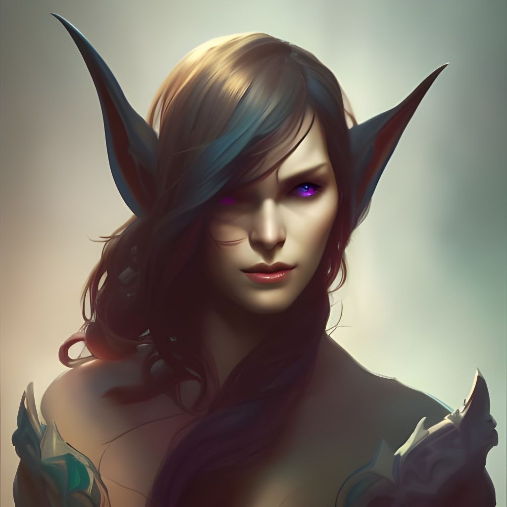 Detailed Shadow Elf Portrait in 8k Resolution
