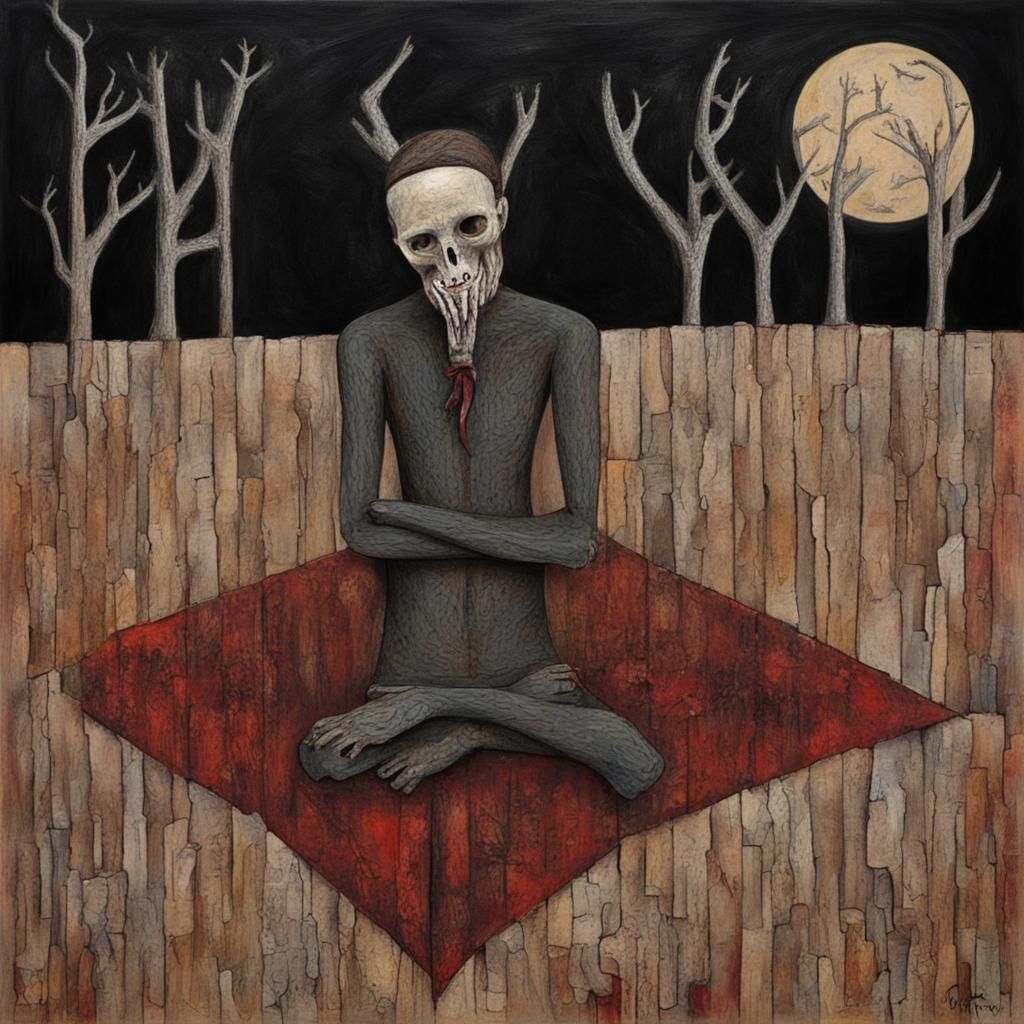 Sorrow of the Devil: A Mixed Media Folk Art