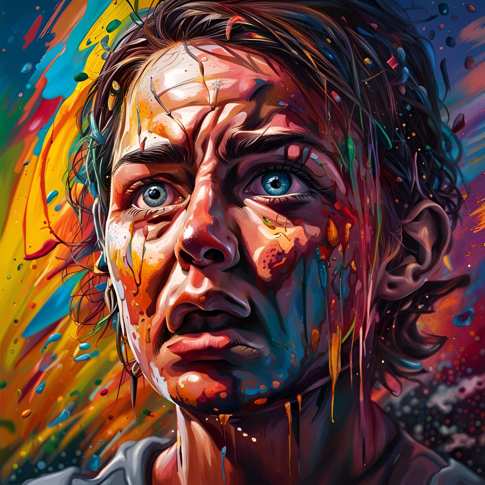 Hyperrealistic Paranoia Concept Art with Dramatic Lighting