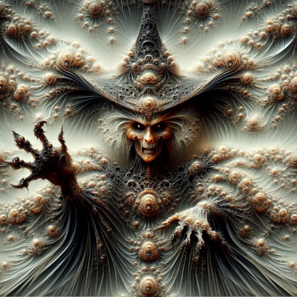 Ethereal Evil Witch in Gothic Horror Style