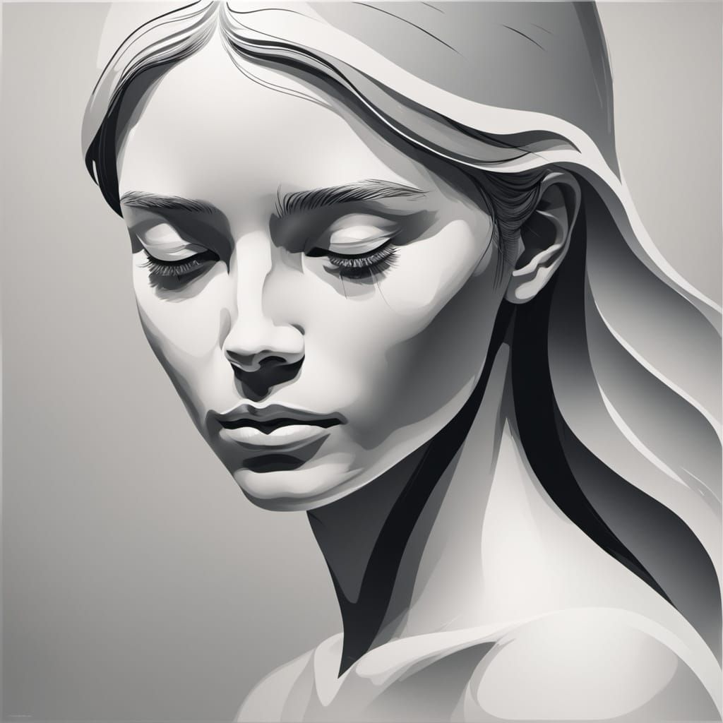 Elegant Minimalist Line Art Face Outline