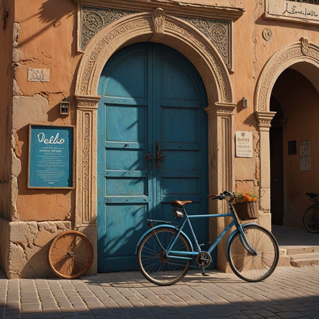 Sleek Velo Tounsi Bicycle in Front of Historic Tunis Gate