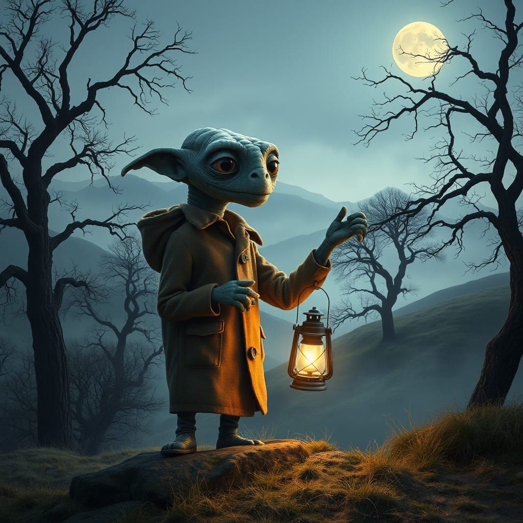 E.T. in the English Countryside, a Dreamlike Anime Landscape