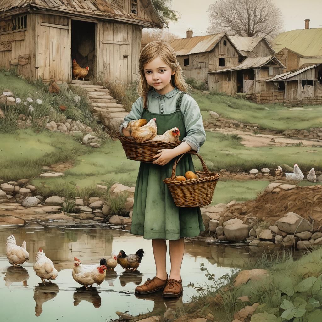 Whimsical Farm Scene by Glitchcore Artist