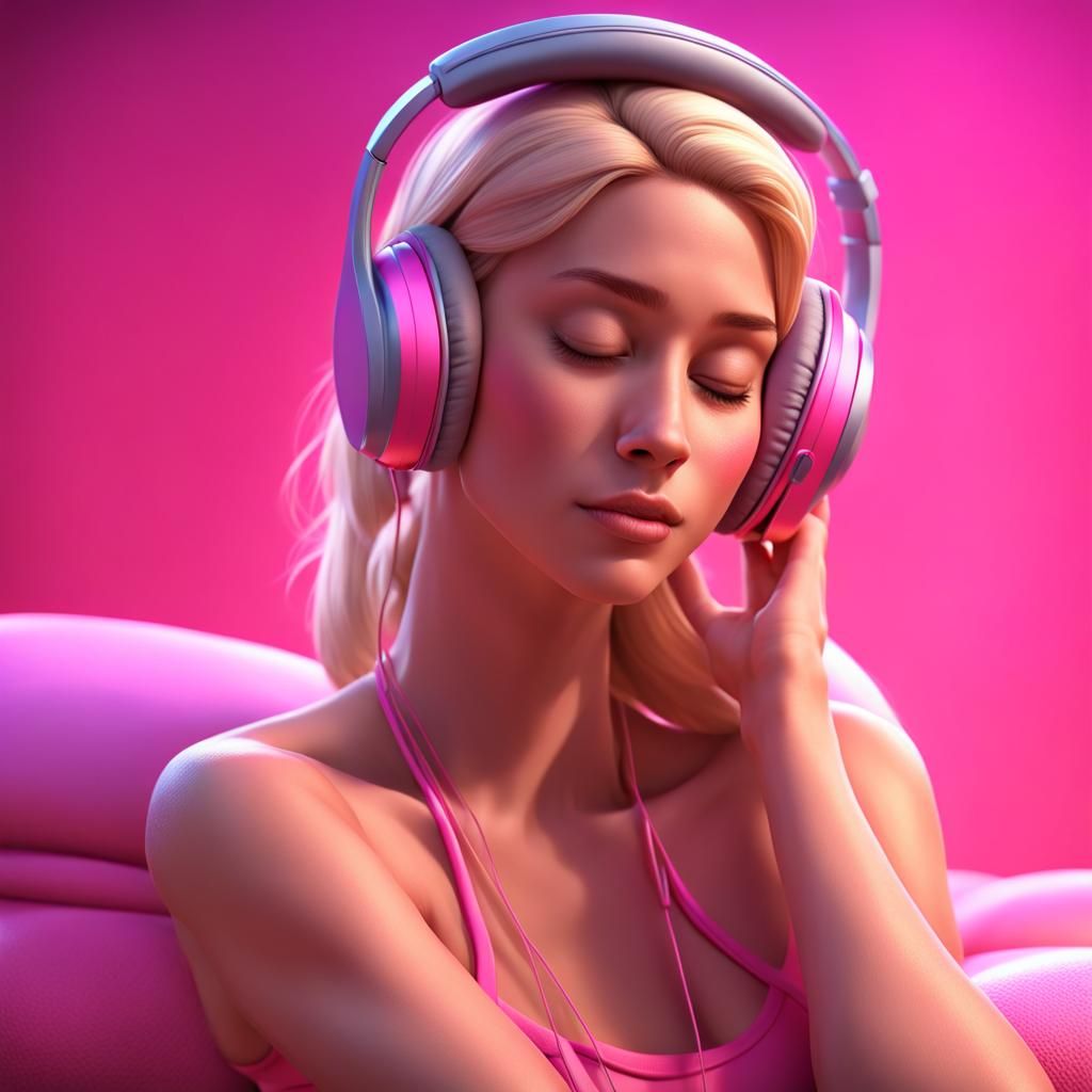 Athletic Girl Sleeping: 3D Digital Art