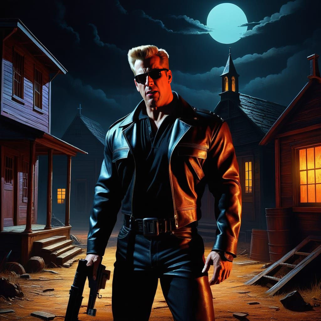 Duke Nukem Trapped in Vintage Horror Sci-Fi