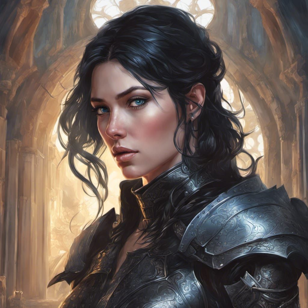 Fantasy Woman Portrait in Leather Armor