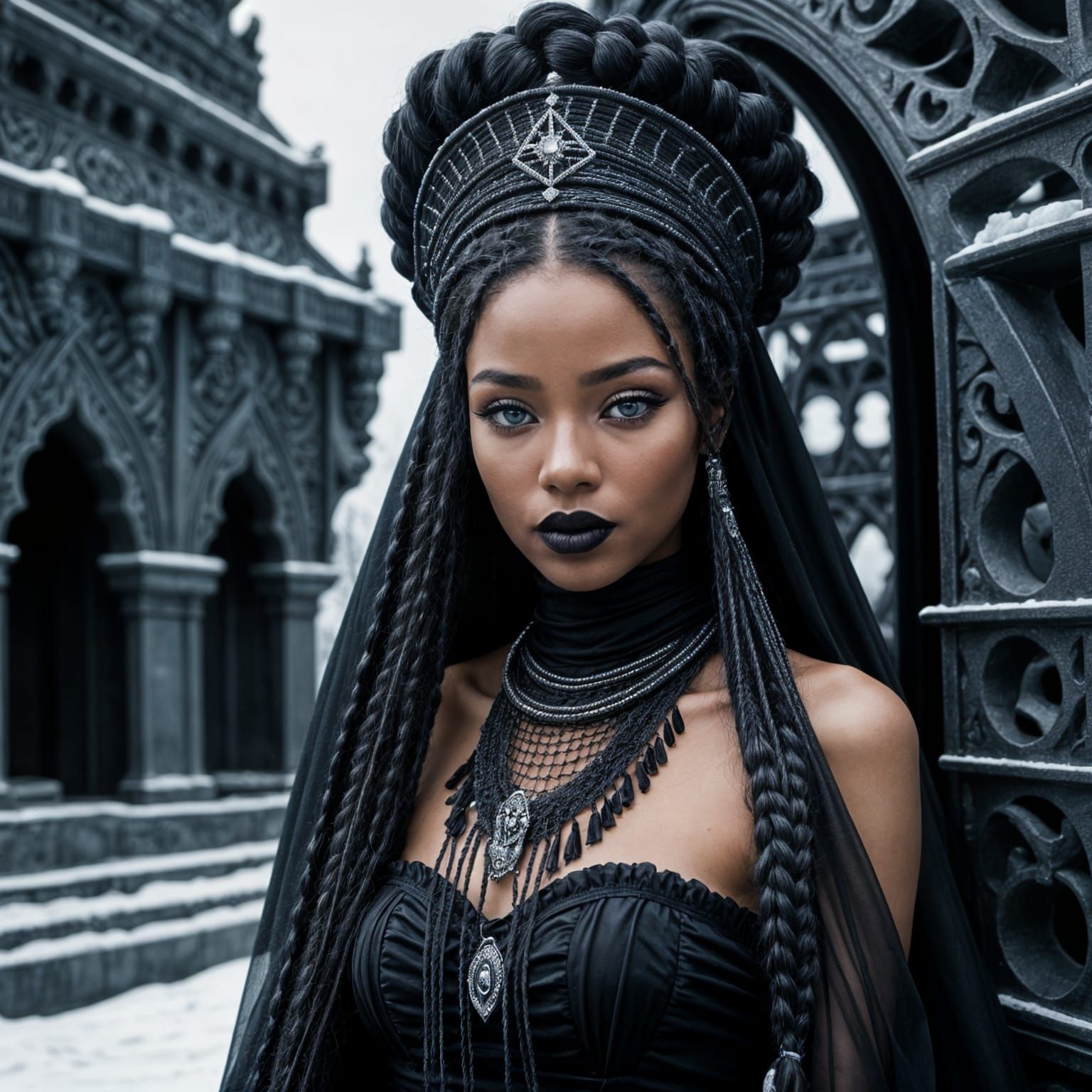 Black Princess with Kokoshnik on Parametric Wall