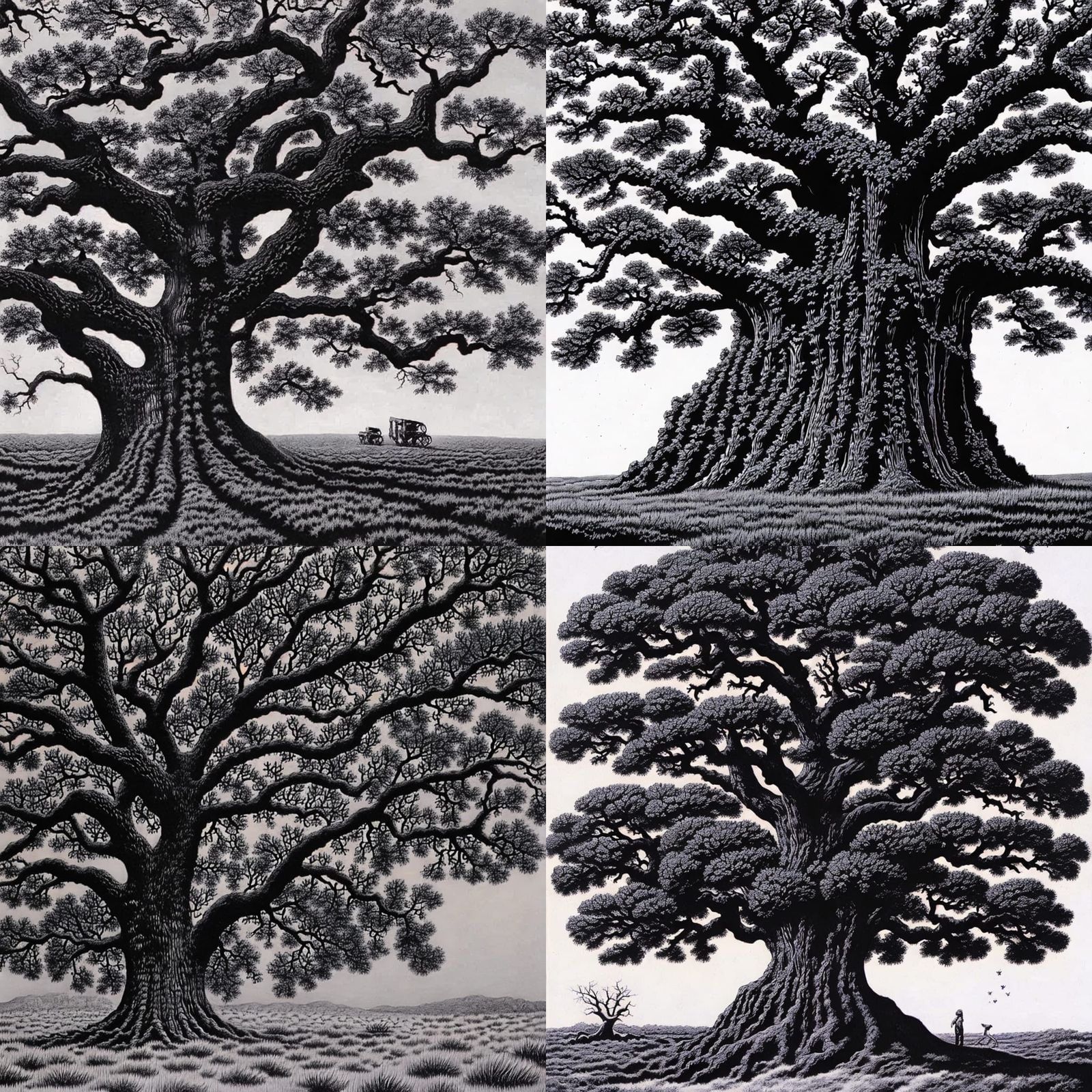Oak tree in hell :: Jim Burns :: intricately detailed :: psy...