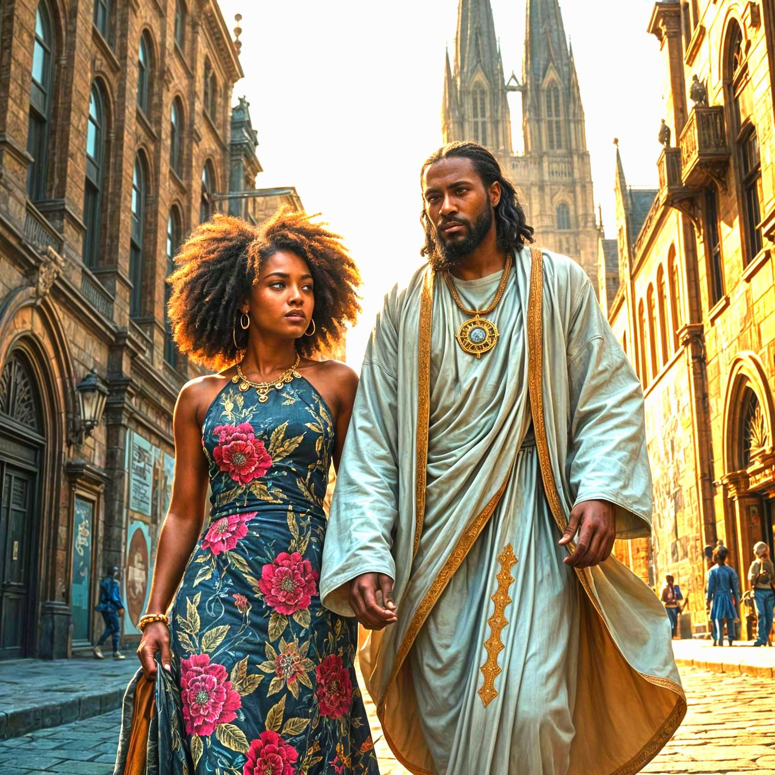 Black Jesus and Mary Magdalene in Vibrant Baltimore Streets