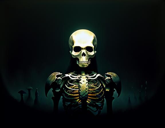 Furry Skeleton Cleans Bones in Dark Fantasy Workshop