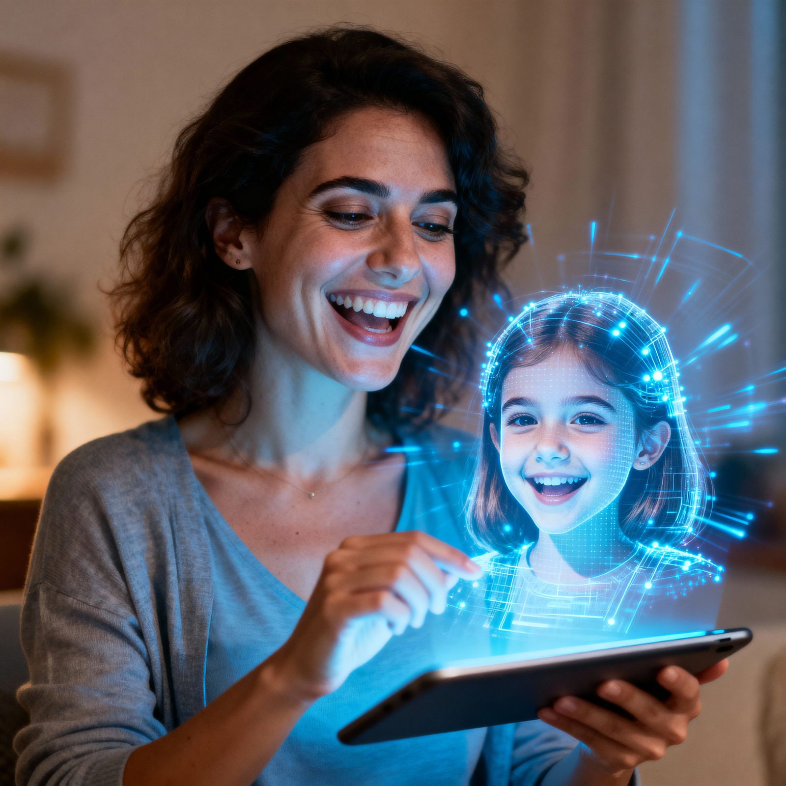 AI Hologram Connects Mother and Daughter in Future