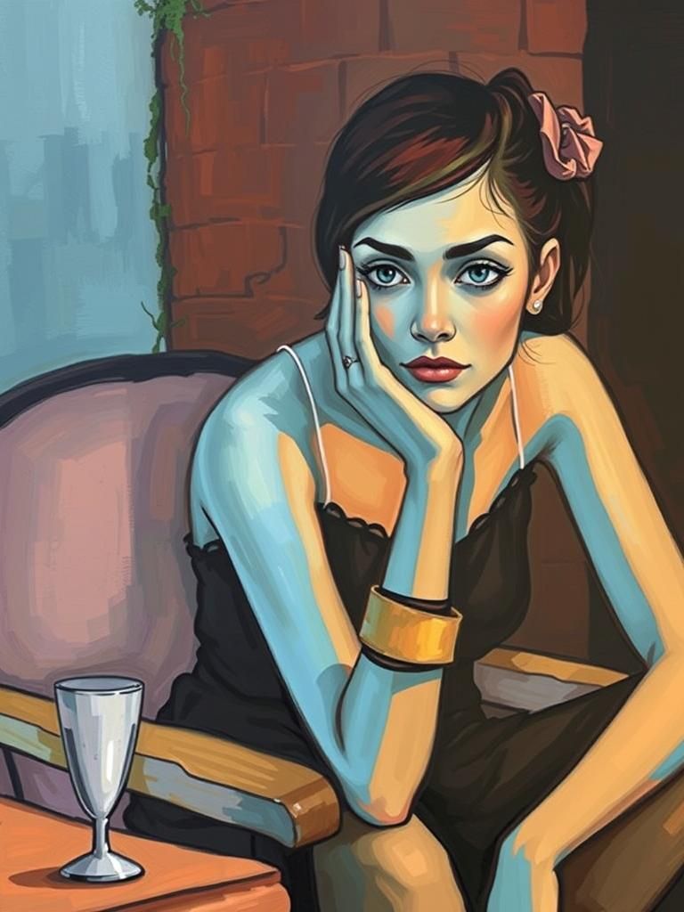 Tattooed Woman Portrait in High-End Photography Style