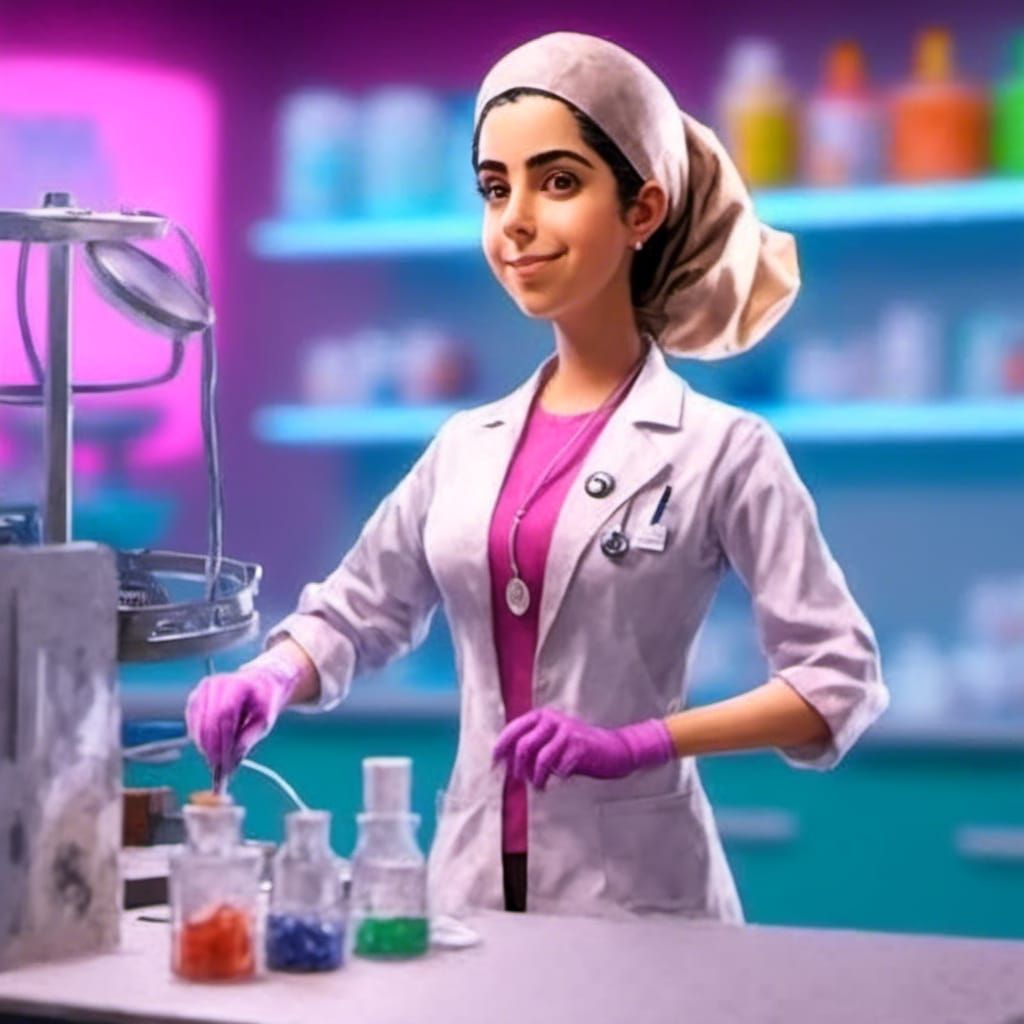 Anime Doctor Portrait in Japanese Manga Style