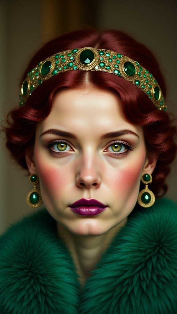 Charming Woman Portrait in Hollywood Glamour Style