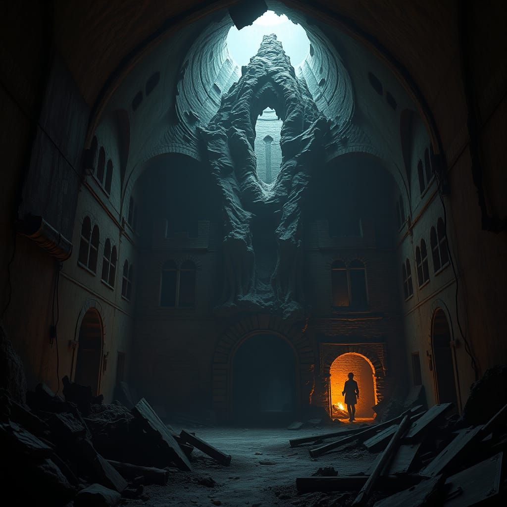 Dark and Foreboding Underground Lair in a Bizarre, Mysteriou...