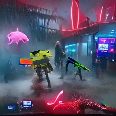 Cyberpunk Dino, Vampire, and Master Chief vs Spongebob
