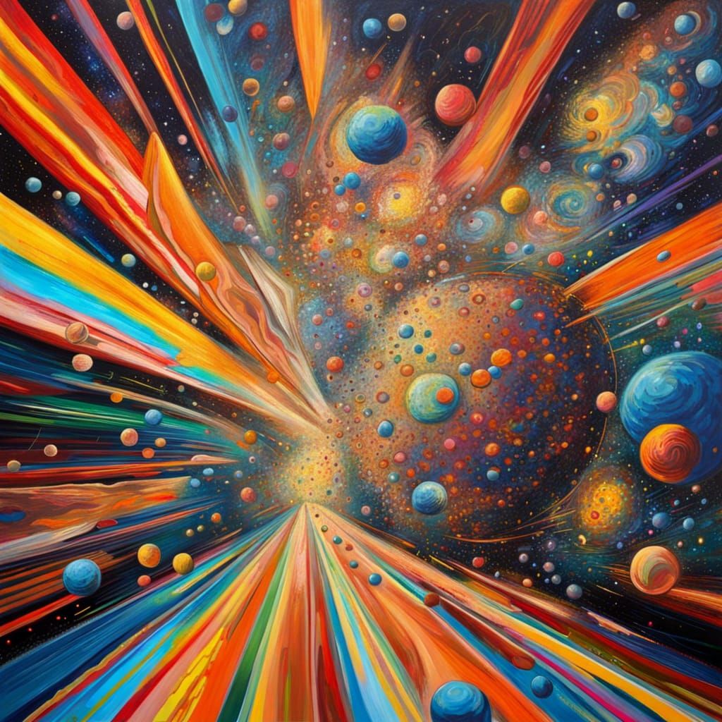 Warp Speed Space Travel in Post-Impressionism Pop Art