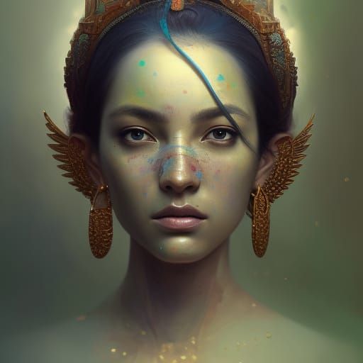 Goddess of Knowledge Portrait in Hyperreal Detail