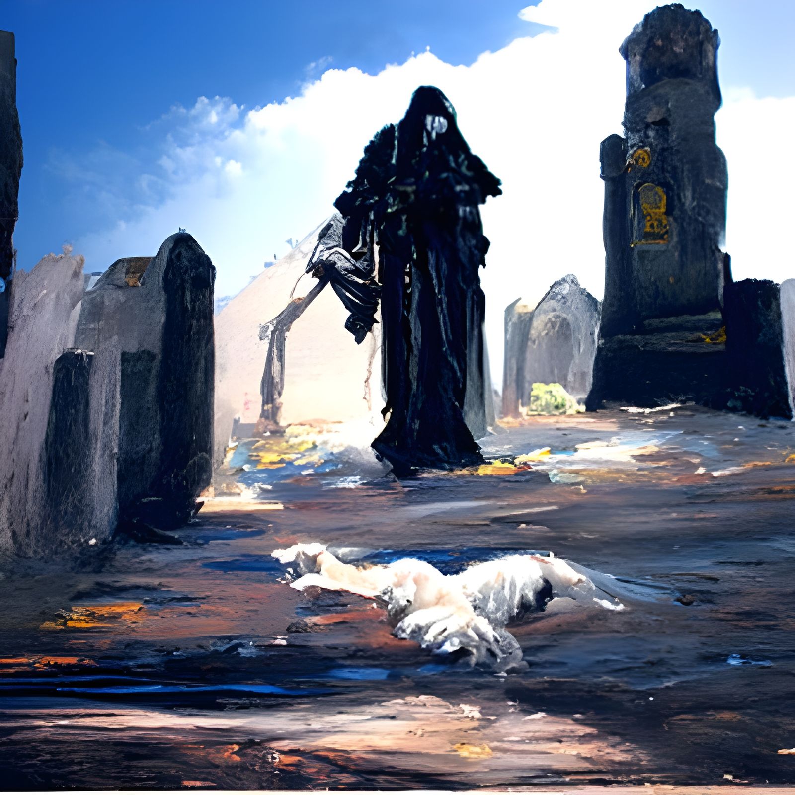 James Gurney Style Afterlife Oil Painting