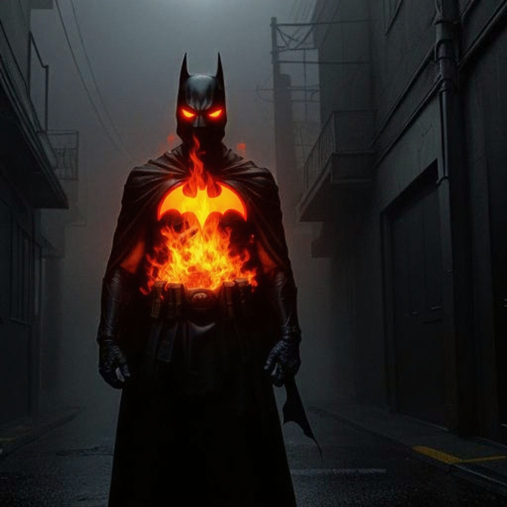 Batman in Rain-Soaked Alleyway Combat