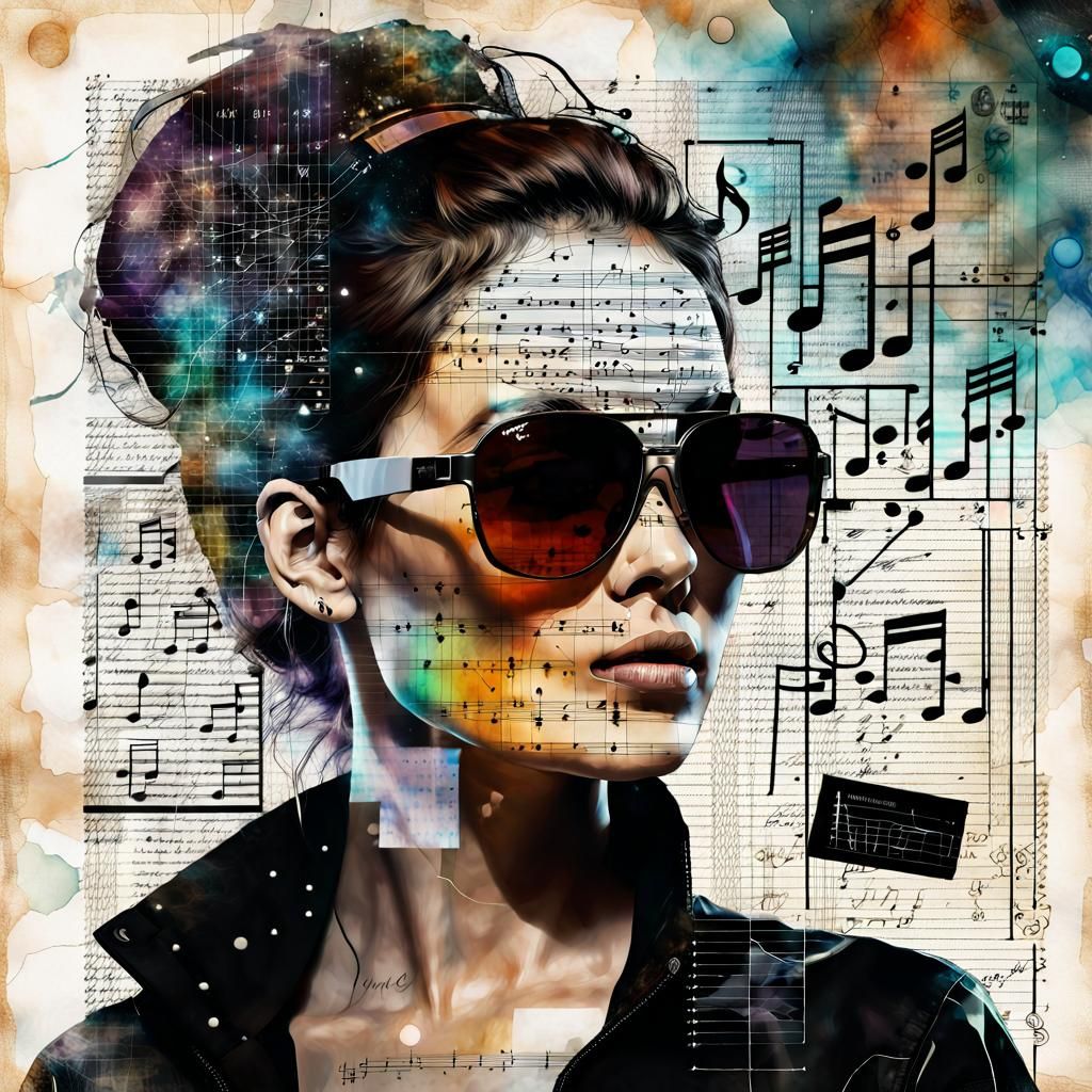 Abstract X-Ray Portrait in Alcohol Ink Style