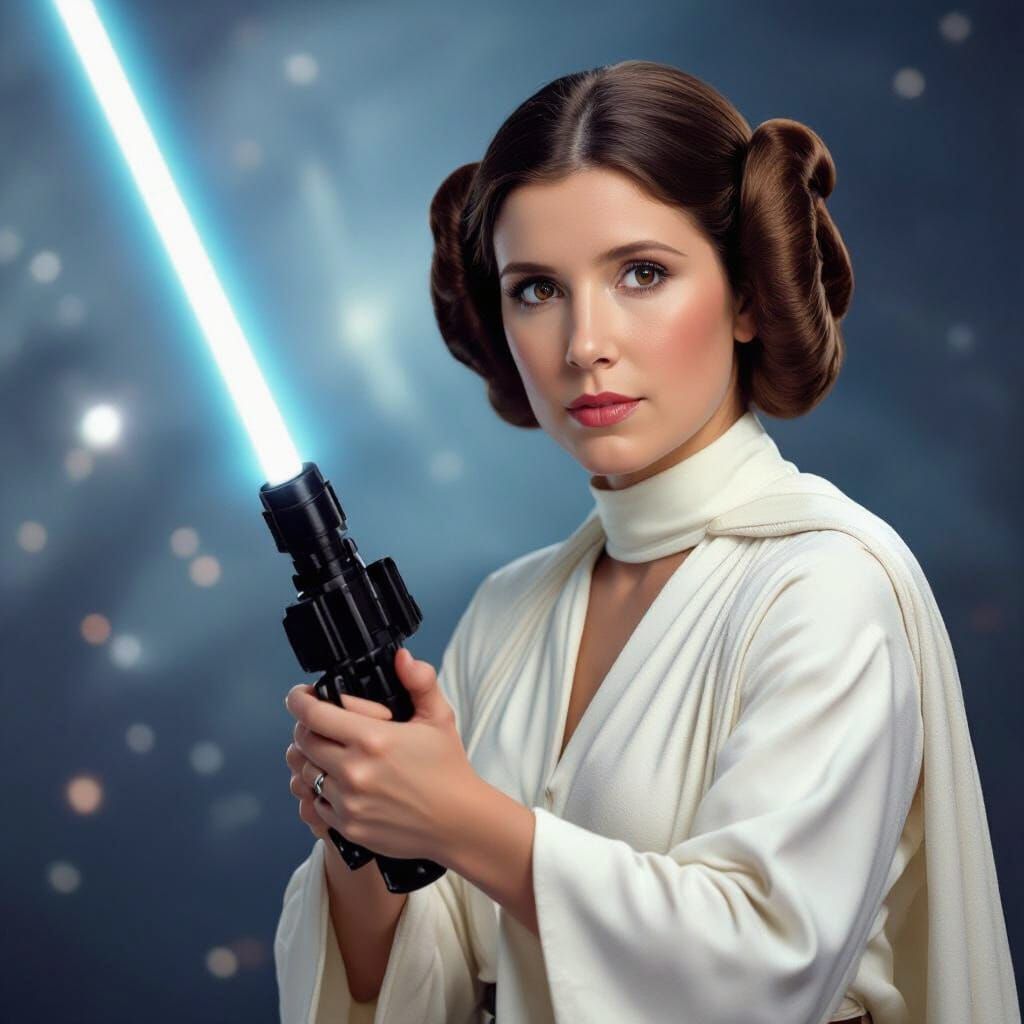 Princess Leia Portrait in Pop Art Style