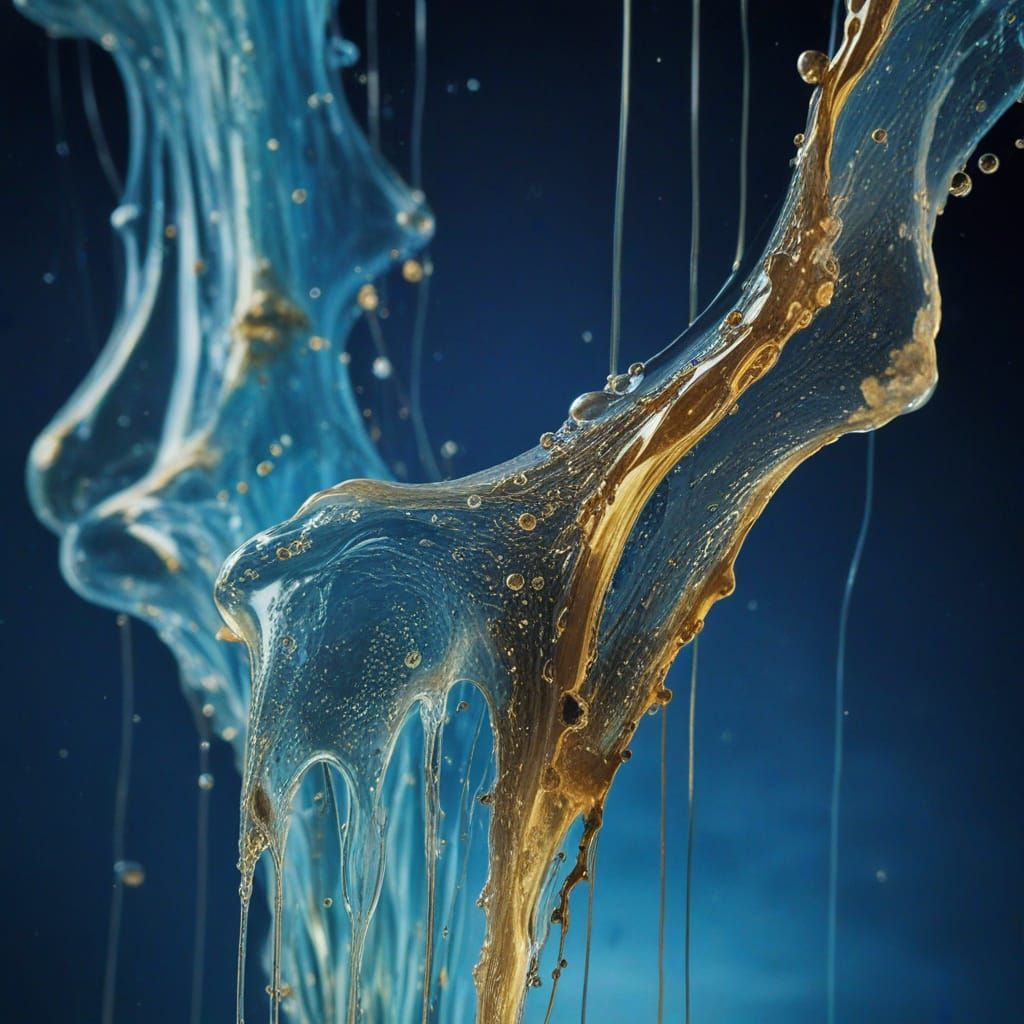 Surreal Organic Form Dripping from Celestial Void