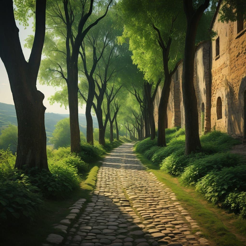 Medieval Pilgrim Walks the Winding Via Francigena