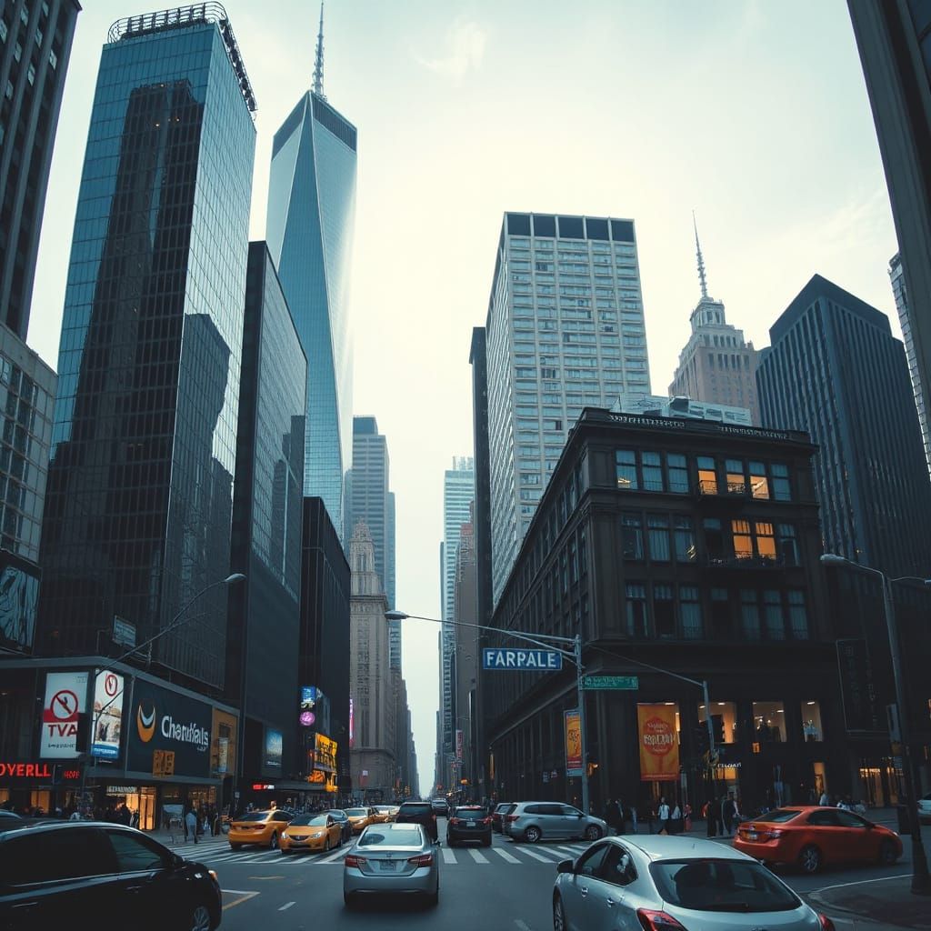 Surreal Cityscape Panorama Blending Multiple Angles