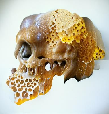 Honeycomb Skull Still Life
