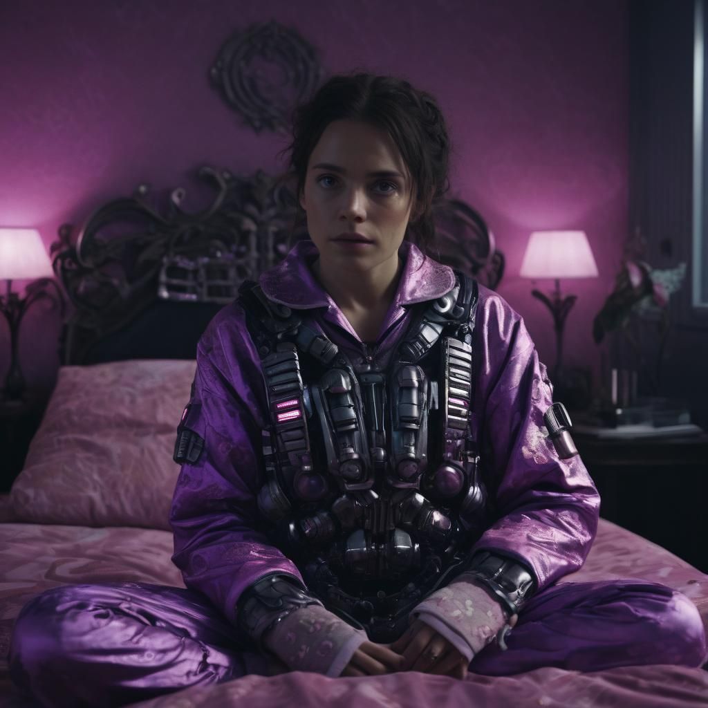 Eerie Mountain Top Scene in Film Still Style