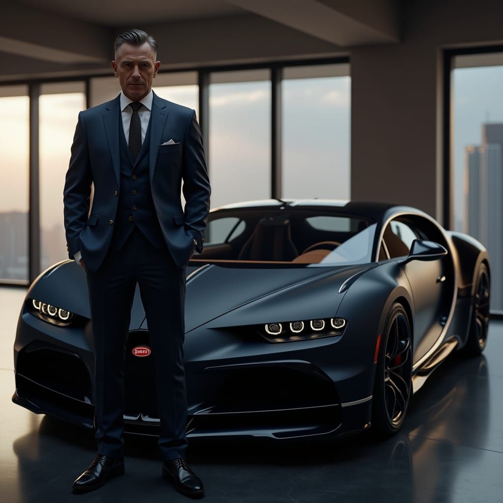 CEO and Bugatti Chiron in Penthouse Garage