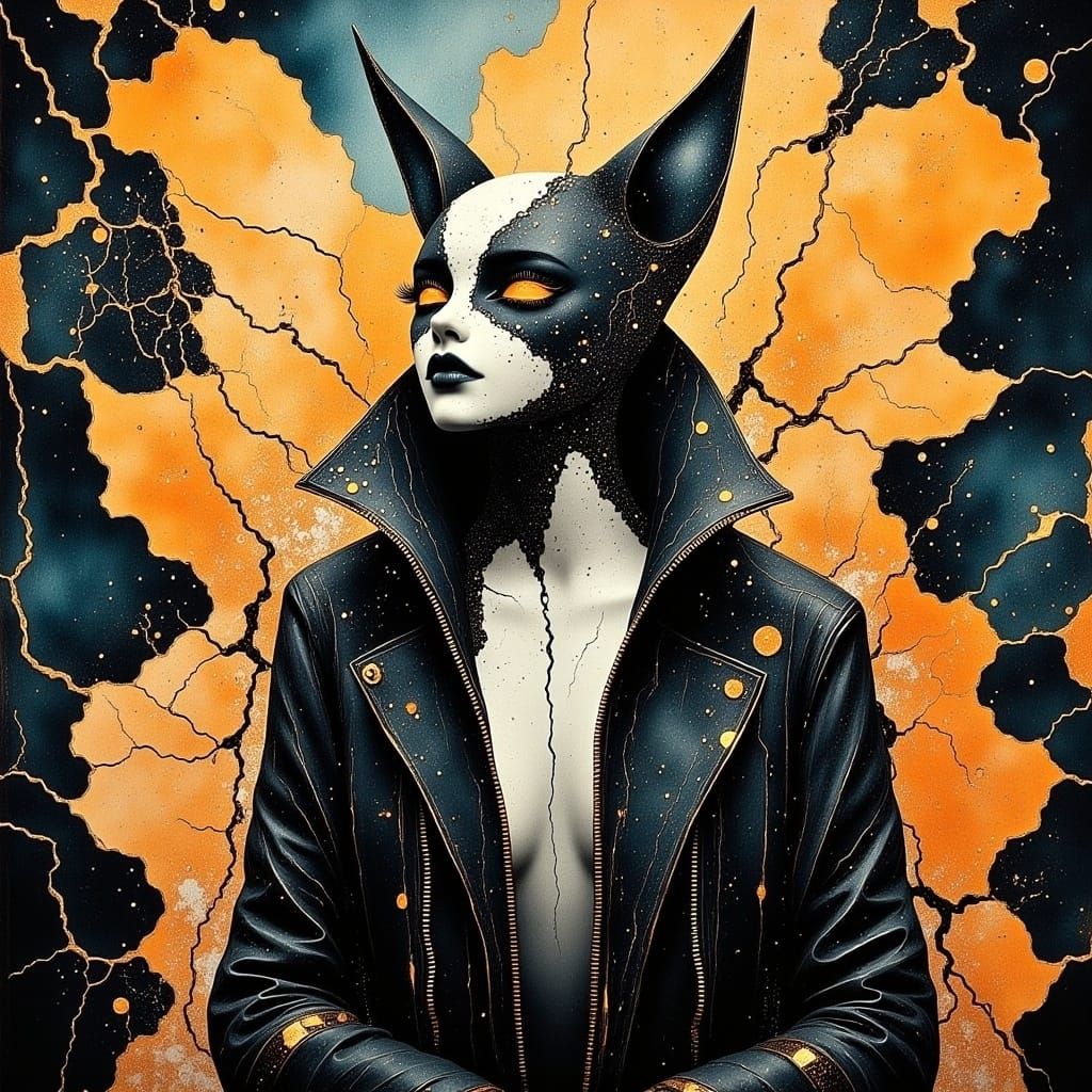 Grotesque Monster at Party in Hyperreal Style