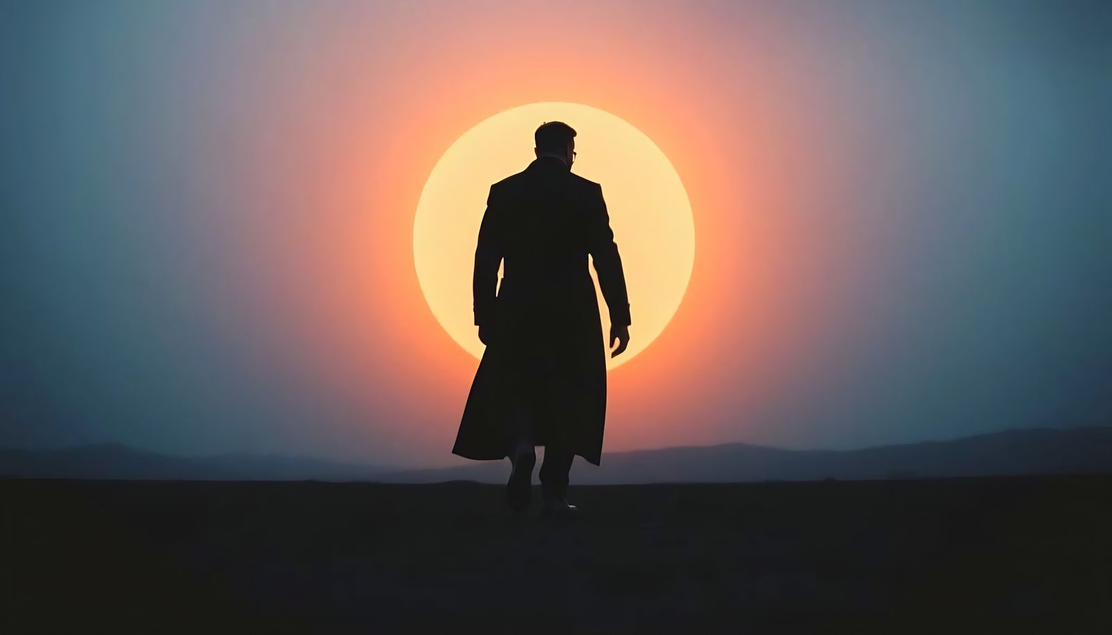 A Man Plunges into Cosmic Darkness in a Haunting Sci-Fi Land...