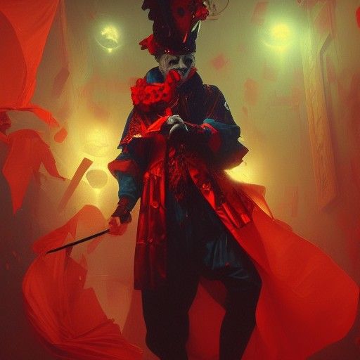 Sinister Venetian Jester in Warm Lighting