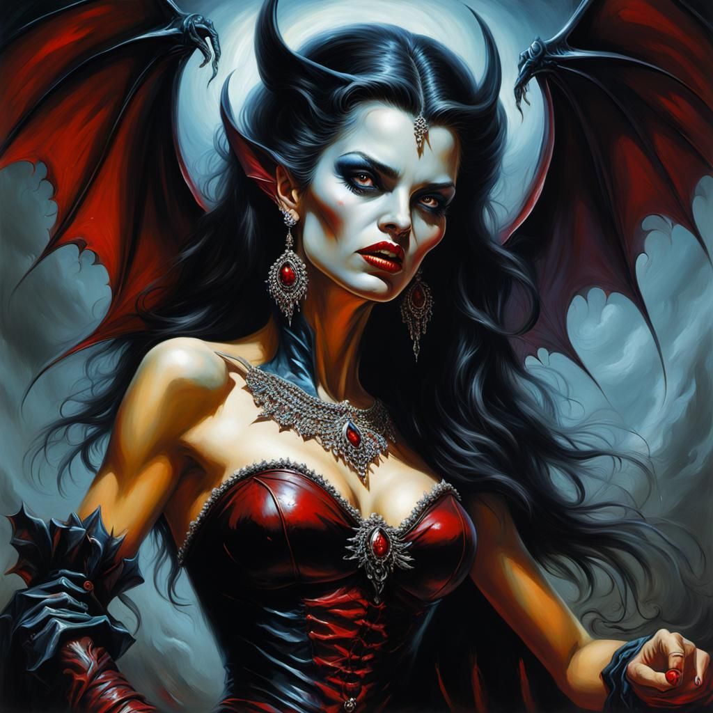 Vampire Queen in Oil Paint Texture