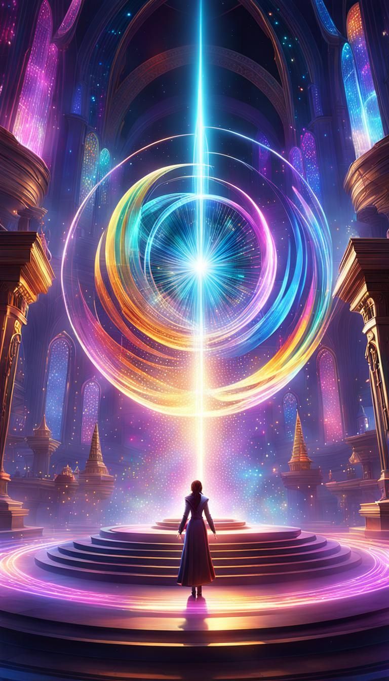Mesmerizing Holographic Magic Spell Concept Art
