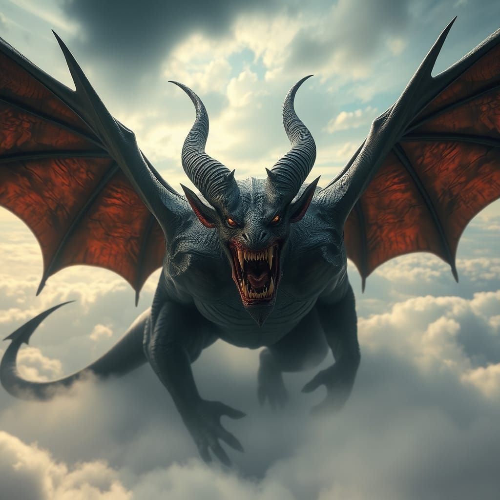 Menacing Devil Dominates the Heavenly Landscape