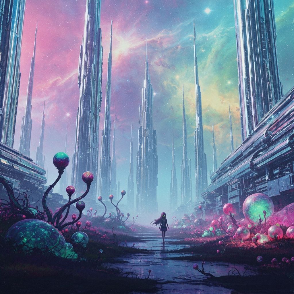 Surreal Dreamlike Scene in Futuristic Style