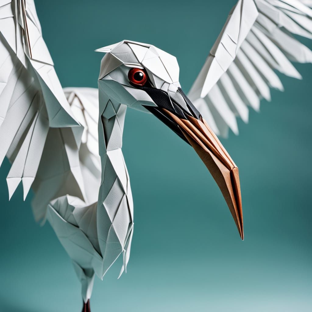 Origami Whooping Crane Made from Dollar Bill