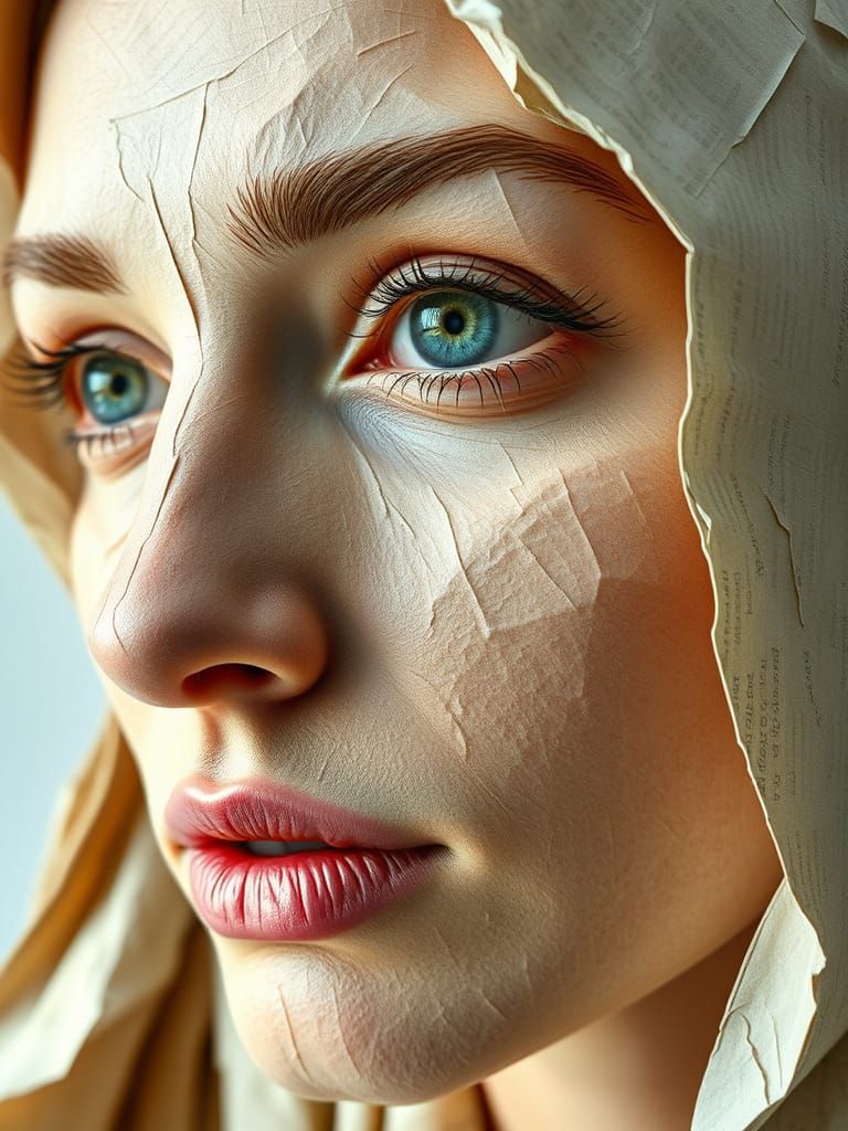 Paper Portrait in Surrealist Style