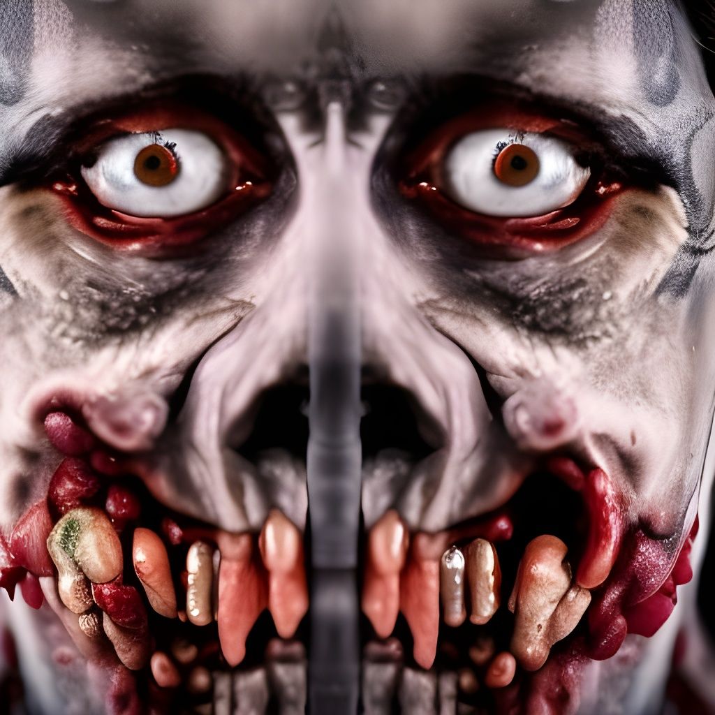 Scary Zombie Close-Up Portrait in High Resolution