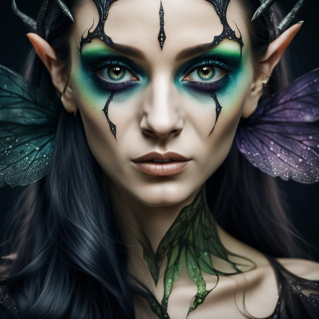 Fairy and Witch Split Portrait