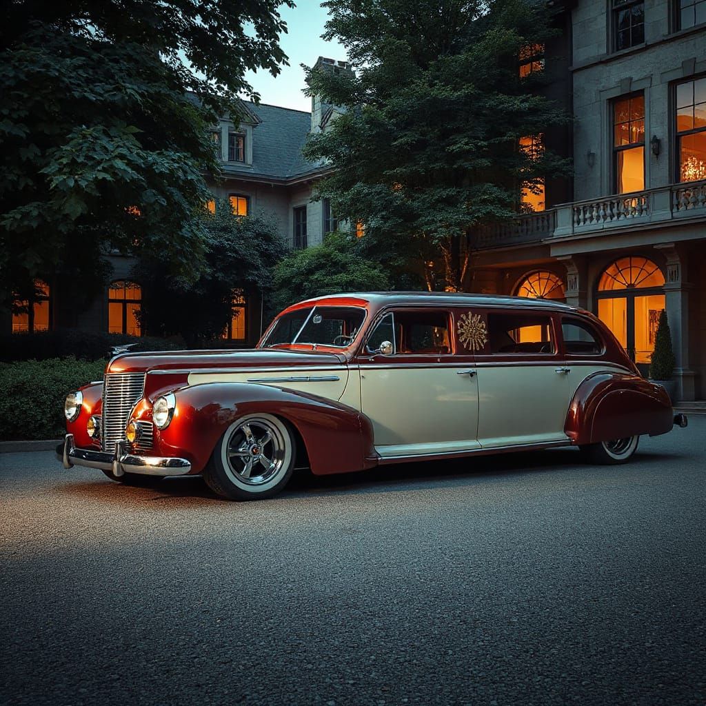 Steampunk 1948 Limousine in Moody Morning Light
