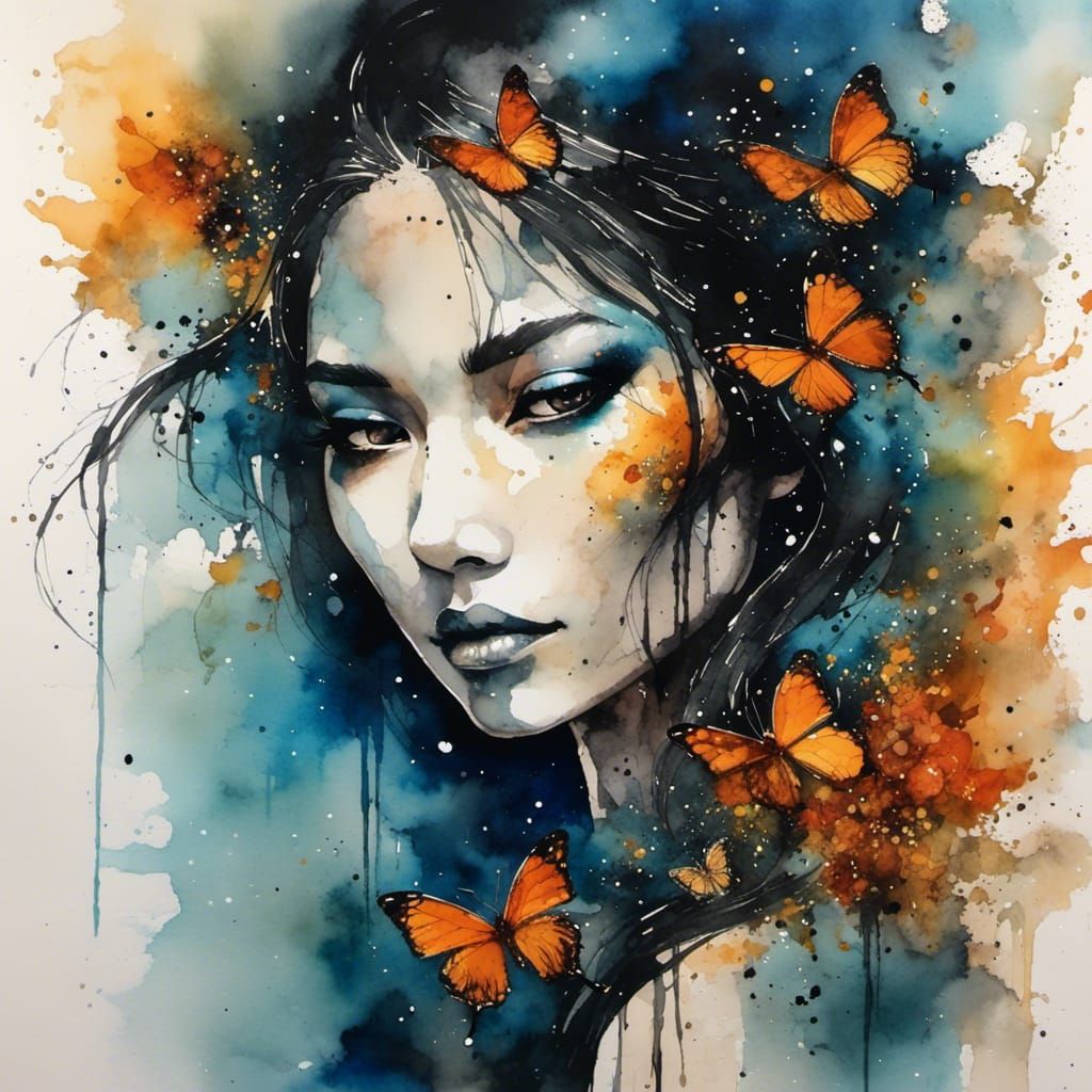 Asian Android in Water-Ink Style: Calamity of Love