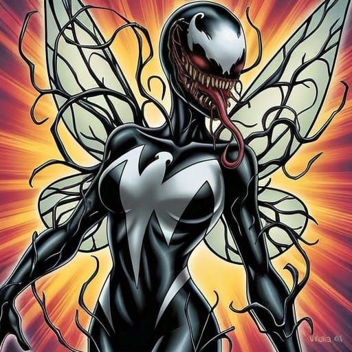 Surreal Dark Fantasy Art of Venom Possessed Tinkerbell